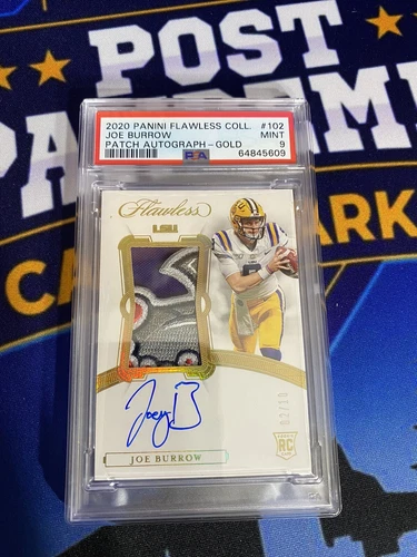 Joe Burrow 2020 Flawless PSA 9 Rookie Patch Gold Auto RPA 2/10 Big Patch