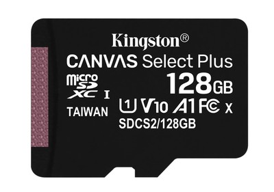 128GB Kingston Canvas Select Plus microSDXC CL10 UHS-1 U1 V10 A1 Memory Card