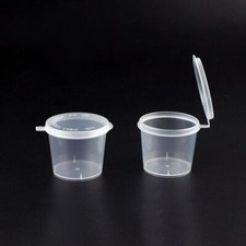 100Pcs Small Plastic Sauce Cups Food Storage Containers Boxes Paint White L3V0