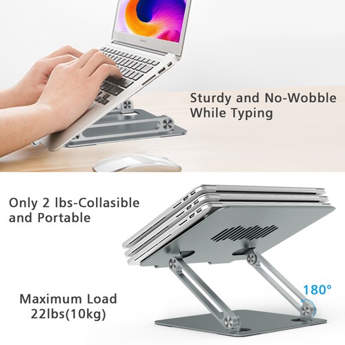 Stojak na laptopa Ergonomiczny przenośny podnośnik do laptopa Regulowana wysokość Uchwyt na laptopa - Zdjęcie 23 z 33