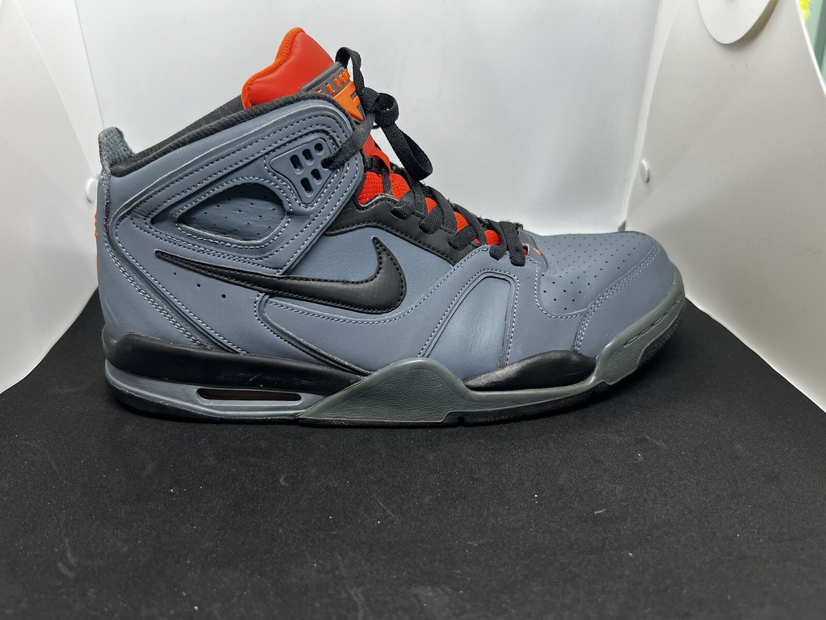 Nike Air Flight Falcon Men\'s Mid Shoes Wolf Gray Team Orange Suade 397204 Size 9 Nike Air Flight Falcon Dark Grey Voltage for Sale  main image 4