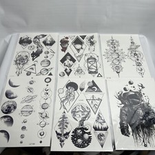6pcs Temporary Tattoo Stickers various designs, Fake Body Art Tatoo