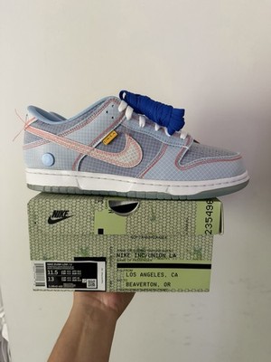 Size 11 - Nike Dunk Low x Union LA Passport Pack - Argon DS NEW DJ9649-400