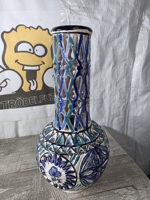 Mid-century Pierced Ceramic/ Pottery Vase 12''