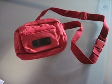 Belt Bag Fanny Pack Womens Sm. Burgundy Canvas Adjustable Strap Zip Pockets NEW