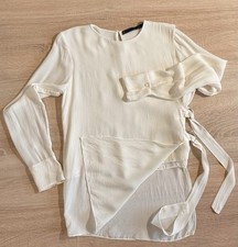 ausverkaufte ZARA 100% Seiden Bluse doppellagig figurgünstig Gr 40 42