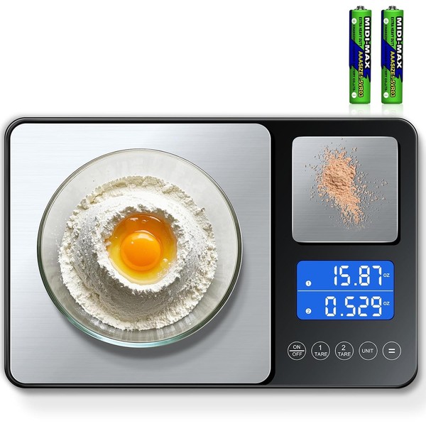 KüChenwaage Digital 500G-15Kg 0,01G-1G Mit Summierfunktion FüR Kochen Backen-image