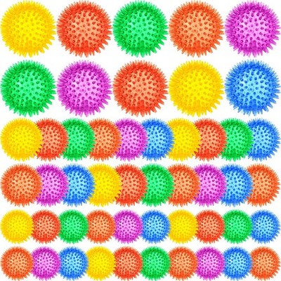 50 Pcs Squeaky Dog Toys Spikey Dog Balls Bulk for Aggressive Chewers Squeaker...