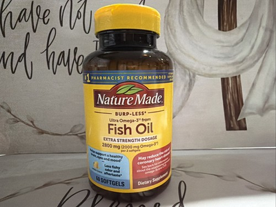 #ad Nature Made Burp Less FISH OIL EXTRA STRENGTH DOSAGE 2800mg 60 Softgels 06 2026 $12.99