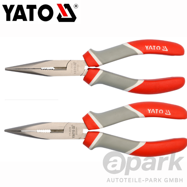 Yato Spitzzange Satz Set Gerade + Gebogen 200 Mm Elektriker Radio Telefonzange-image