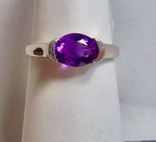 EXCELLENT - STERLING SILVER - AMETHYST RING - .925 - 6 1/2