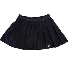 ALO Yoga Varsity Tennis Black Pleated Mini Skirt Women's Small S