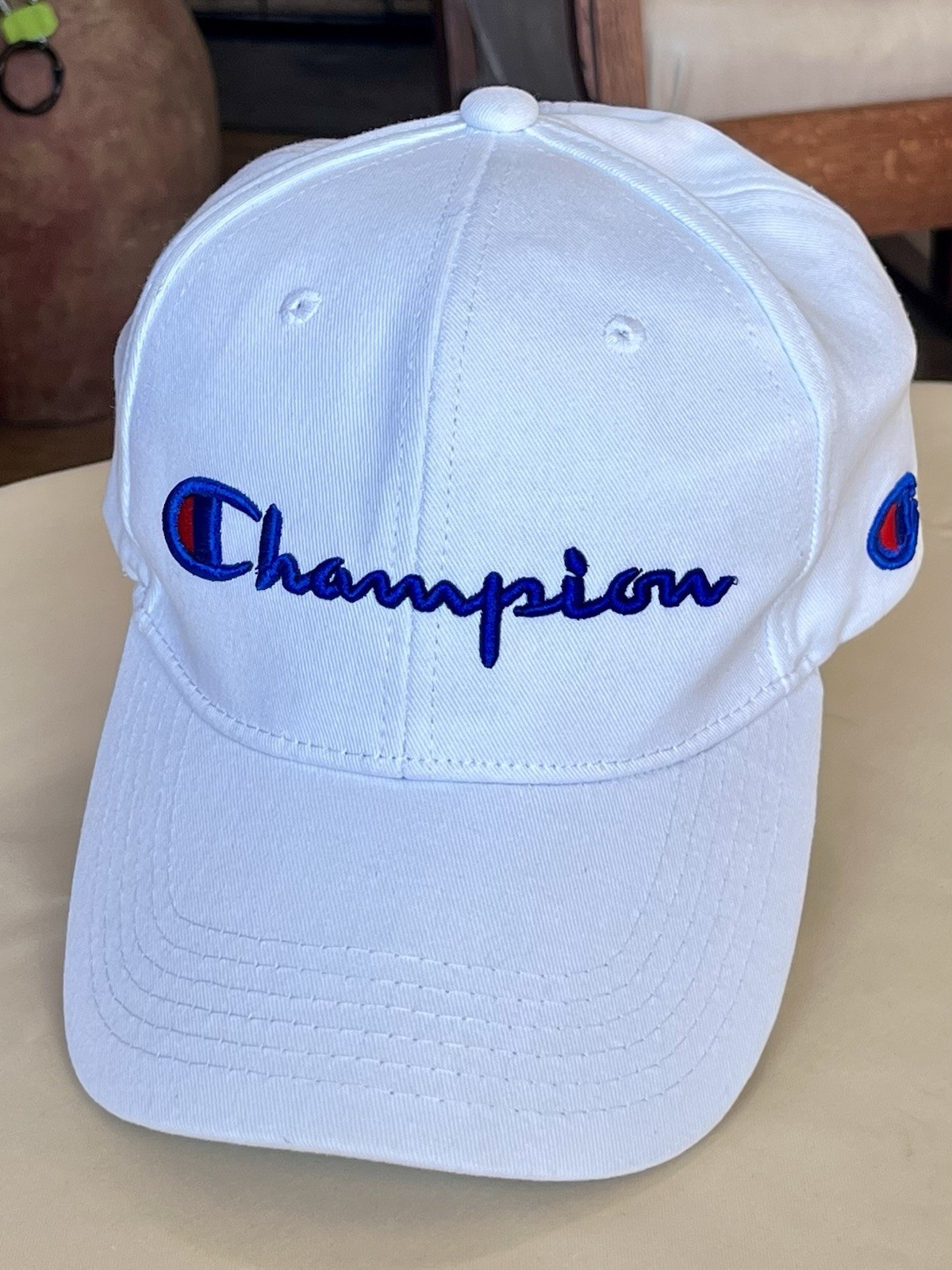 Vintage Champion "Cursive" Script Logo Baseball H… - image 1