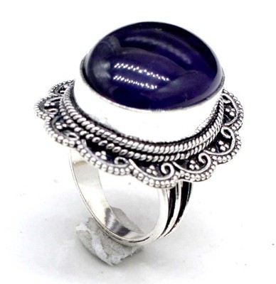 Natural Amethyst Gemstone Vintage Ring 925 Sterling Silver Trend Jewelry S-9.50