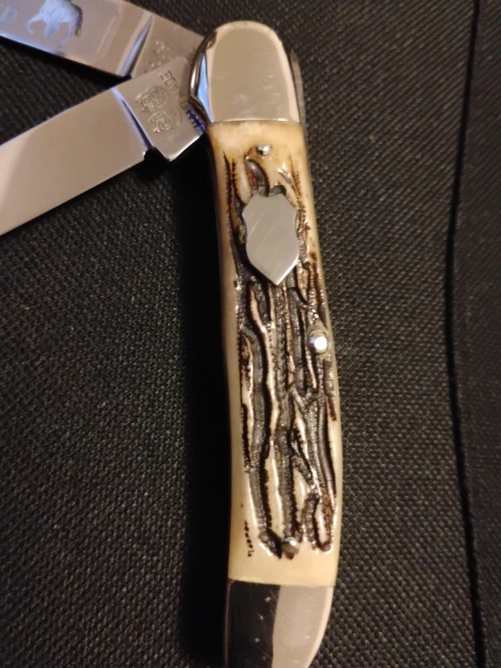 Faca de bolso Bulldog Kentucky Thorobred Solingen Alemanha osso cabeça de cobre - Imagem 4 de 4