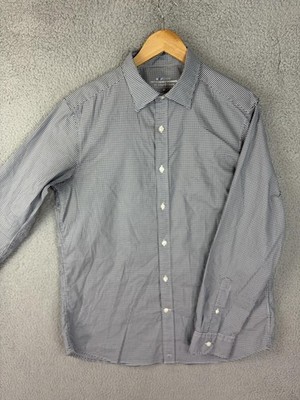 Vineyard Vines OTG Shirt Mens M Blue Gingham Performance Stretch Long Sleeve Men