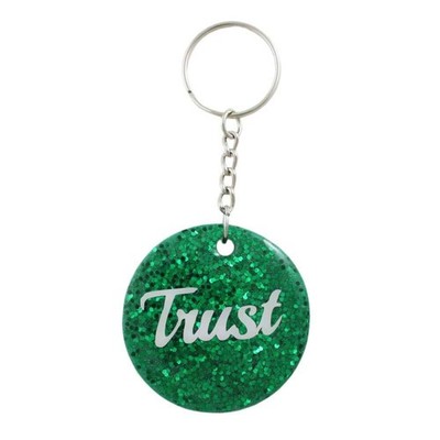 Inspirational Green Resin Trust Keychain - RESKC505B