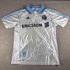 Vintage Olympique Marseille Jersey Mens Large Silver Soccer Adidas Ravanelli 11