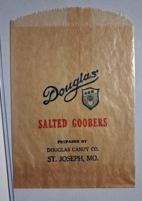 1940s Douglas Candy Co Salted Goobers Small candy bag wrapper St Joseph Missouri