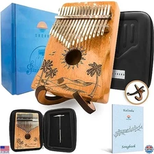 Orora 17-Key Kalimba Thumb Piano with 25-Songbook, Case, Stand & Accessories