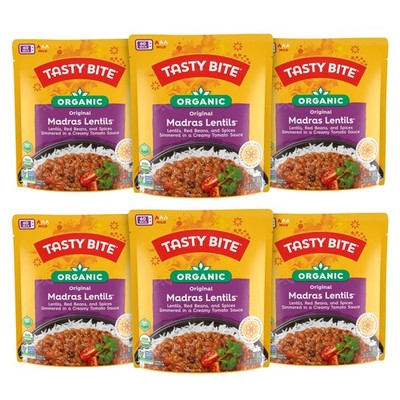 Organic Madras Lentils, 10 Ounce, Pack of 6, Ready to Eat, Microwavable Entre...