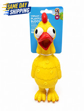 Vibrant Life Screaming Squeaky Chicken Dog Toy Chew Level 2 Medium Yellow Toy