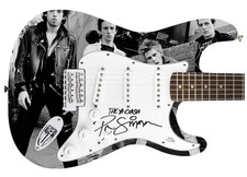 The Clash Paul Simonon Signed 1/1 Custom Graphics Photo Guitar ACOA