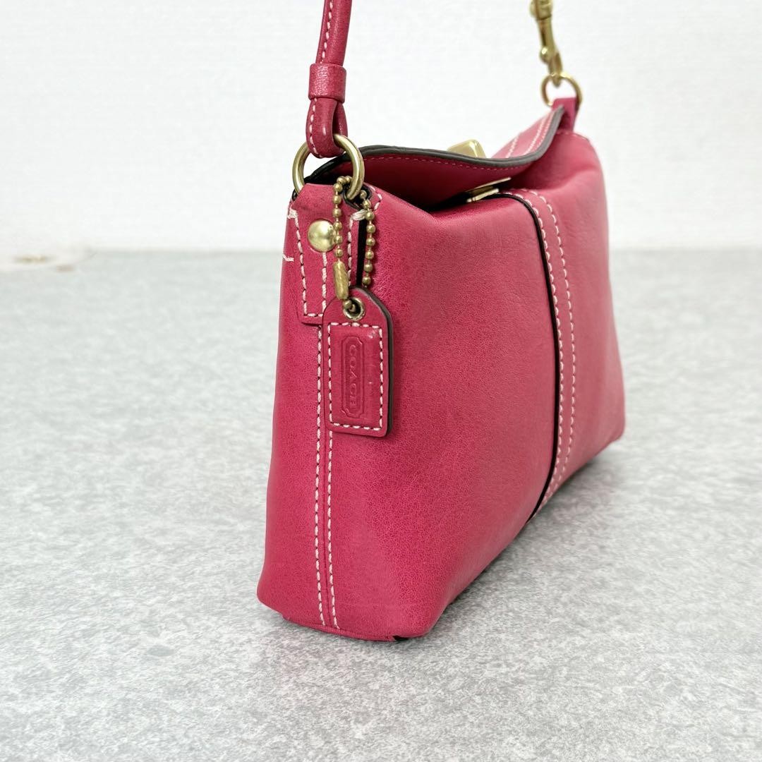 Coach Pink Leather Turnrock mini Pouch 526 | eBay