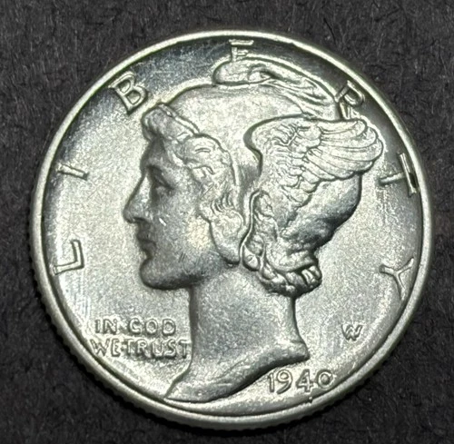 1940-P Mercury Dime 10c 90% Silver BU Uncirculated Coin