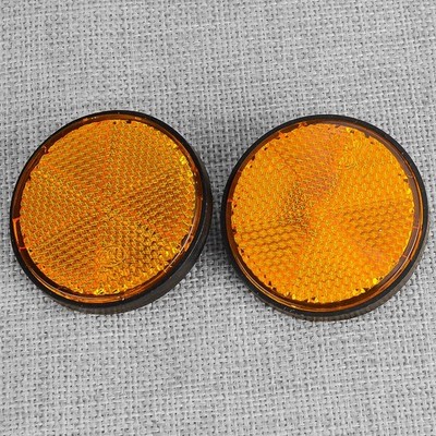 2Pcs Motorcycle Yellow Front Fork Round Reflector Fit for Honda Kawasaki Part qu