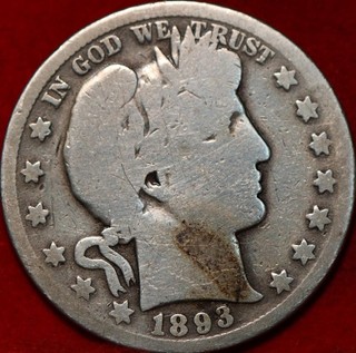 1893 O New Orleans Mint Silver Barber Half Dollar