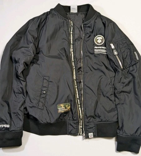 Aape By A Bathing Ape Bape Bomber Jacket  Large Woobie Lined Streetwear Distress - product listing photo