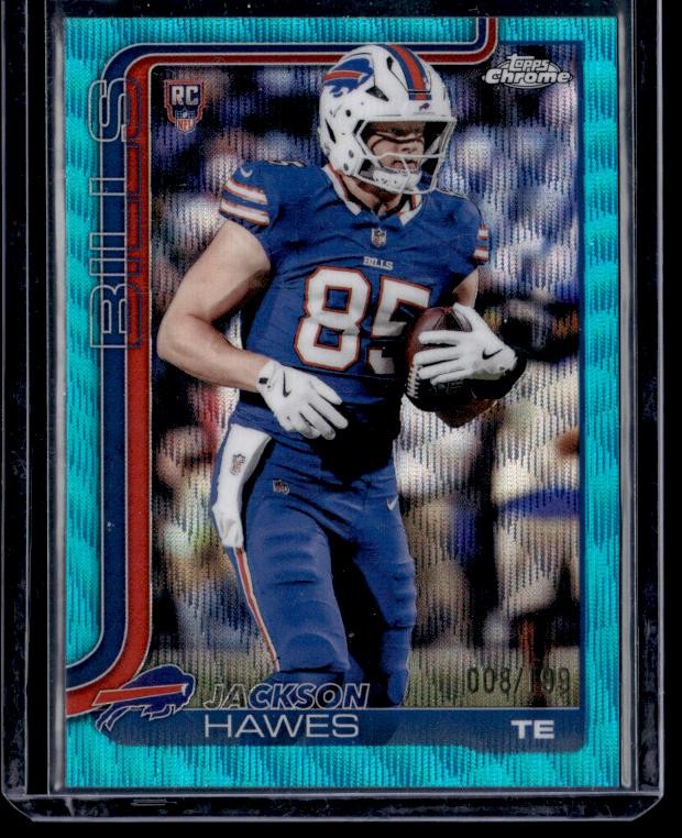 2025 Topps Chrome #397 Jackson Hawes Aqua Wave Refractor #/199