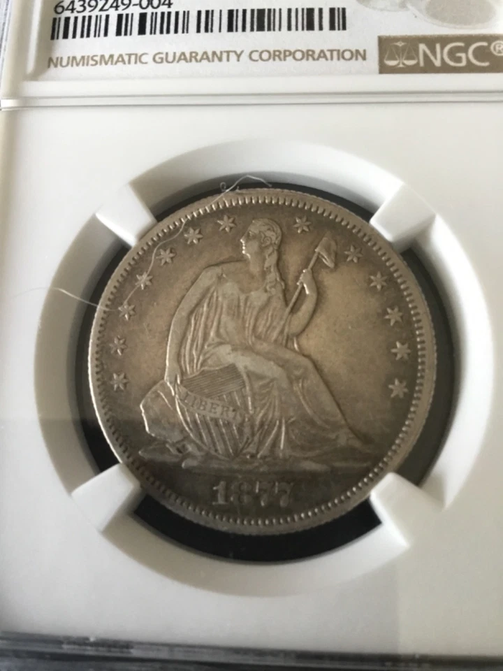 1877 seated liberty half dollar ngc xf obv cleaned - Image 2 of 4