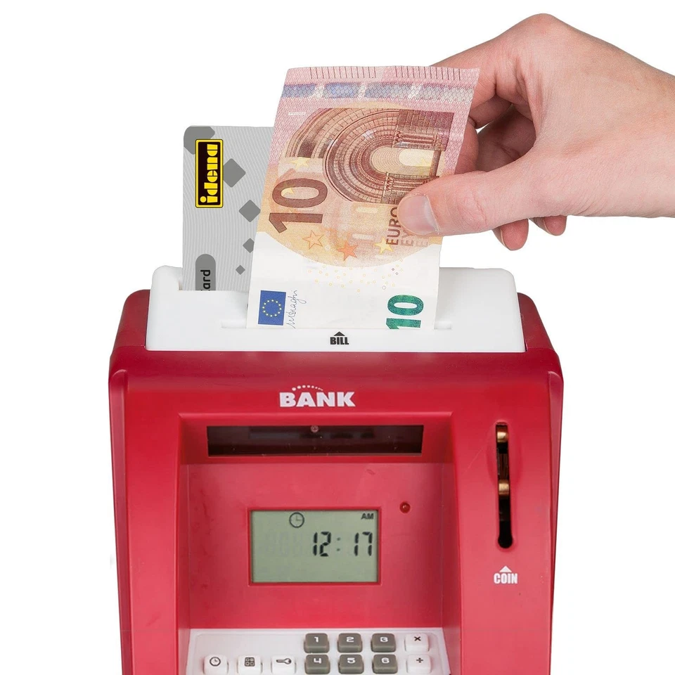 50061 - Digitale Spardose Geld-Automat mit Sound in Rot PIN geschützte Kredit... - Bild 4 von 4