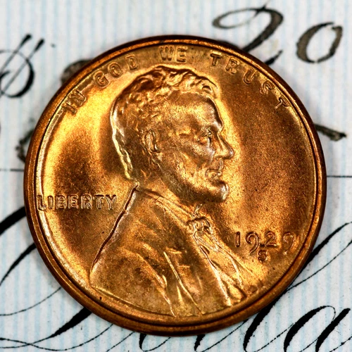 * 1929-S * PRISTINE+ GEM BU MS LINCOLN WHEAT PENNY * FROM ORIGINAL COLLECTION