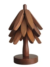 Wooden Trivets for Hot Dishes, 3 Wooden Tree-Trivet Set, Wood Coasters Like C...