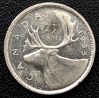 1955 Canada Silver 25-Cent Quarter - Great Condition - Good Date