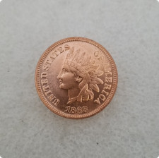 1868 Indian Head Cent Penny, Gorgeous RED, Superb