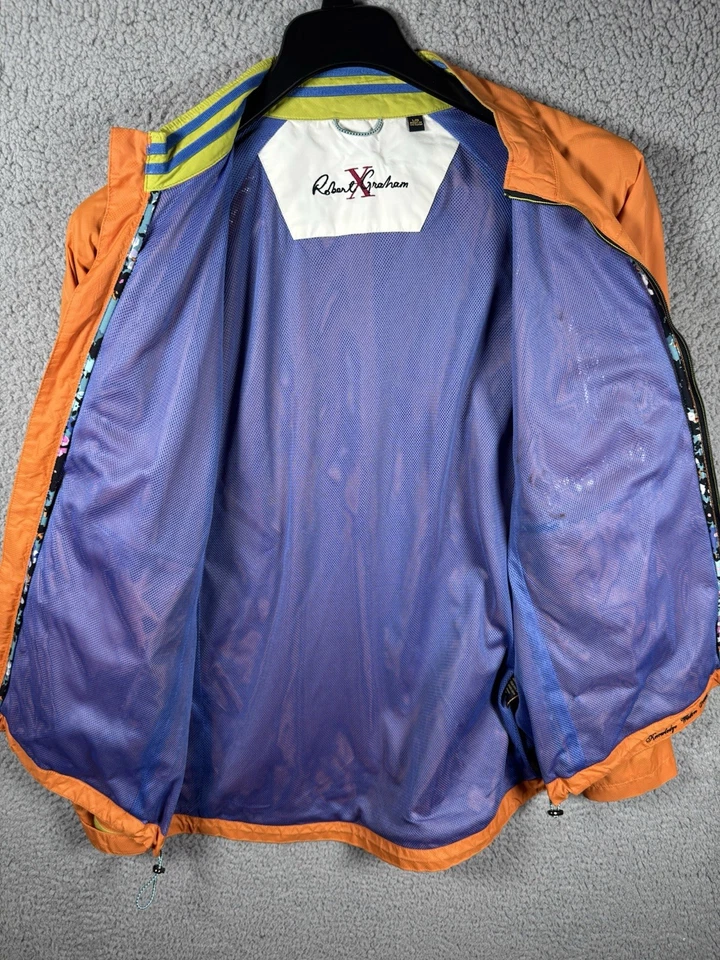 Chaqueta Robert Graham X Para Hombre Grande Naranja Bolsillos con Cremallera Completa Foto 3 de 4