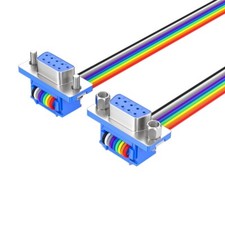 2pcs 9 Pin D-SUB DB9 Female Male IDC Socket Flat Ribbon Cable Serial Cable