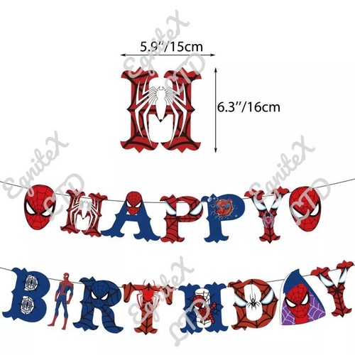 Spiderman Birthday Decorations Children Party Tableware Supplies Banner Balloons - Picture 37 of 69