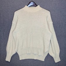 Unbranded Sweater Women's No Size Beige Knit Casual Pullover Comfort Oversized