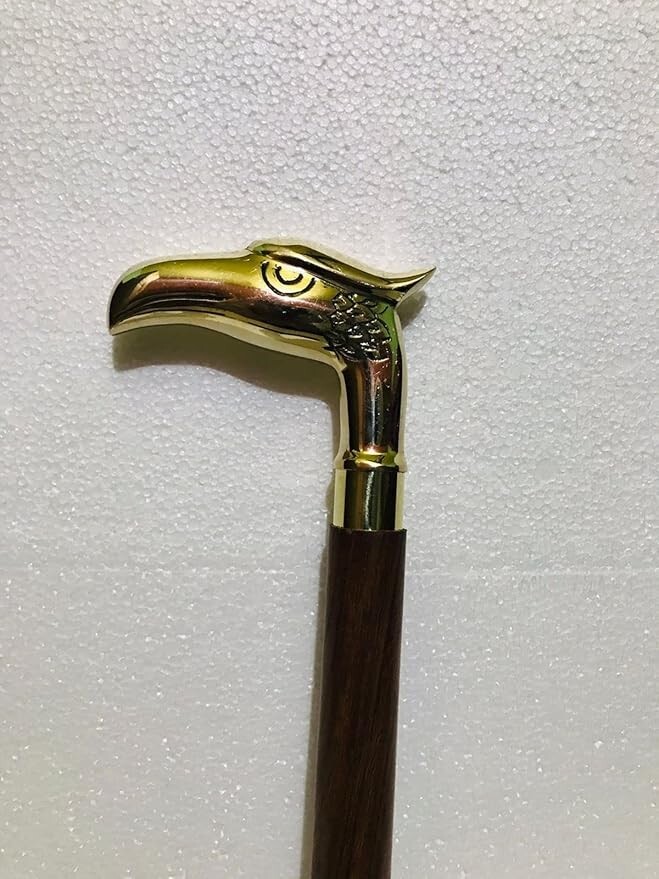 Handmade Antique Solid Brass Eagle Head Handle Wo… - image 5