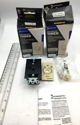 Intermatic Lot of 2 Auto Shut-Off Timer 15 Minute Easy Install FD15MC New