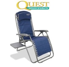 Quest Ragley Pro Blue Relax Chair With Table Caravan Motorhome Garden F1303 