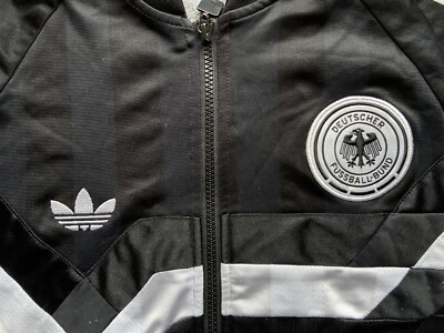 GERMANY RETRO STYLE FOOTBAL SOCCER TRACK JACKET ADIDAS AJ8020 sz M