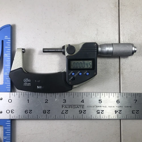 Mitutoyo 293-345 Electronic Outside Micrometer 1 to 2" Range IP65 w/New Battery