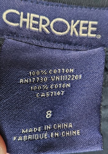 Cherokee Size 8 Boys Dark Navy I Cargo Flat Front Shorts 100% Cotton - Picture 4 of 7