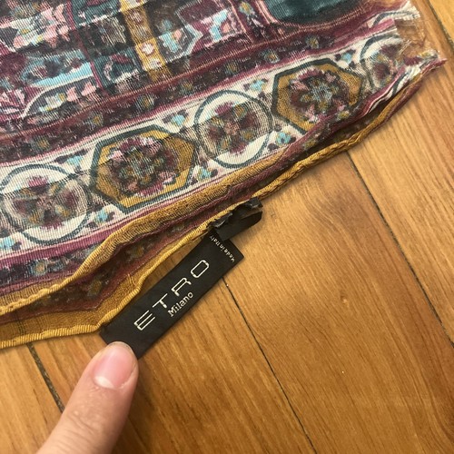 Etro Milano Womens Silk Floral/Paisley Multicolor Scarf - Picture 2 of 4
